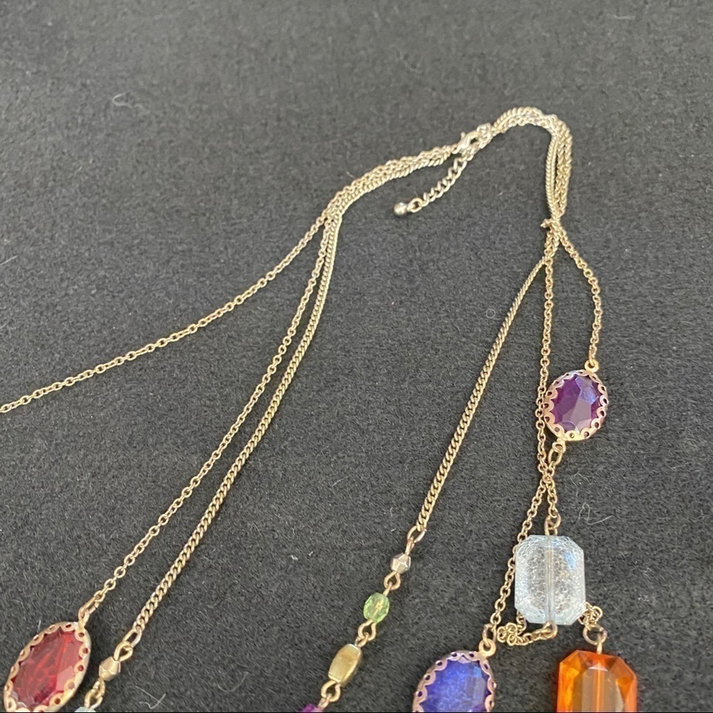 Long colorful 3 strand necklace - Picture 6 of 8